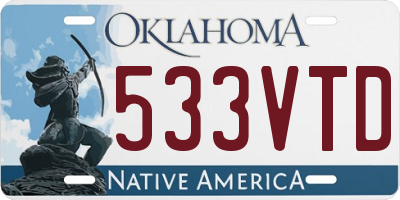 OK license plate 533VTD