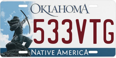 OK license plate 533VTG