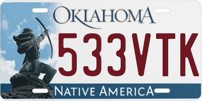 OK license plate 533VTK