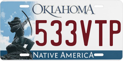 OK license plate 533VTP