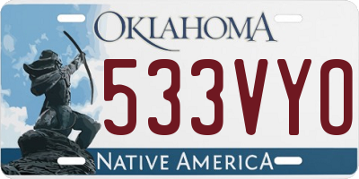 OK license plate 533VYO