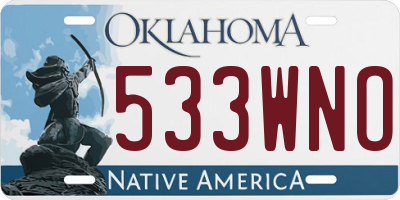 OK license plate 533WNO