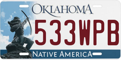 OK license plate 533WPB