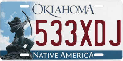 OK license plate 533XDJ