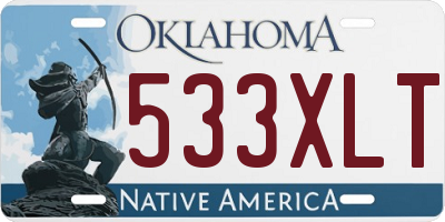 OK license plate 533XLT