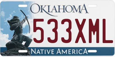 OK license plate 533XML