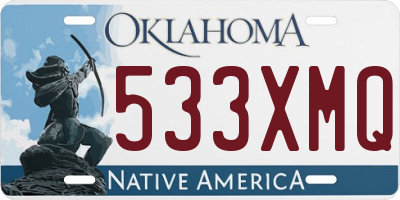 OK license plate 533XMQ
