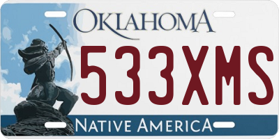 OK license plate 533XMS