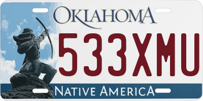 OK license plate 533XMU