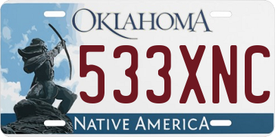OK license plate 533XNC