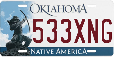 OK license plate 533XNG