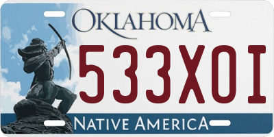 OK license plate 533XOI