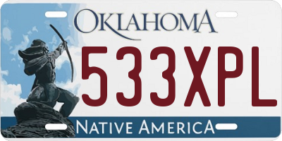 OK license plate 533XPL