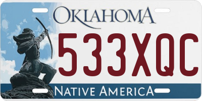 OK license plate 533XQC