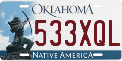 OK license plate 533XQL