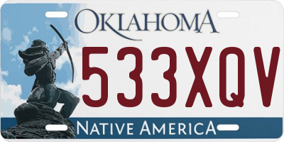 OK license plate 533XQV