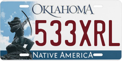 OK license plate 533XRL