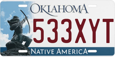 OK license plate 533XYT