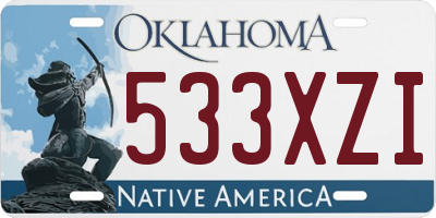 OK license plate 533XZI