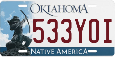 OK license plate 533YOI