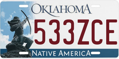 OK license plate 533ZCE