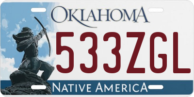 OK license plate 533ZGL