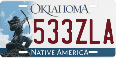 OK license plate 533ZLA