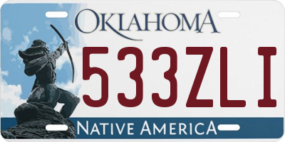 OK license plate 533ZLI