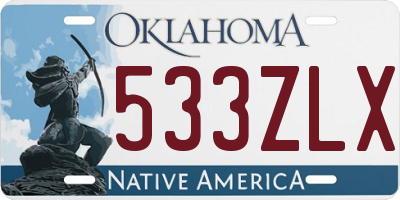 OK license plate 533ZLX