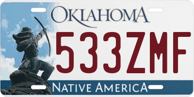 OK license plate 533ZMF