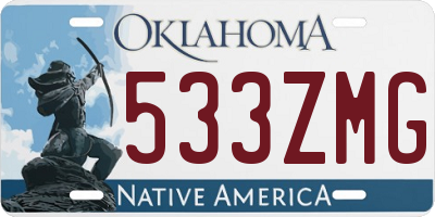 OK license plate 533ZMG