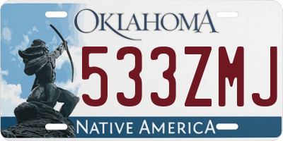 OK license plate 533ZMJ