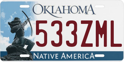 OK license plate 533ZML