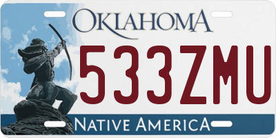 OK license plate 533ZMU