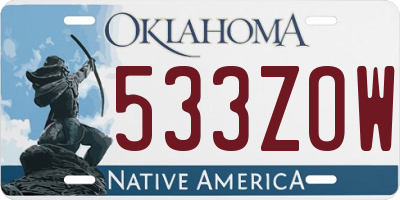 OK license plate 533ZOW