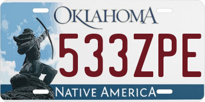 OK license plate 533ZPE