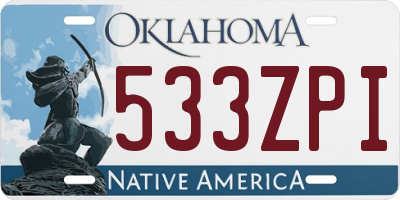OK license plate 533ZPI