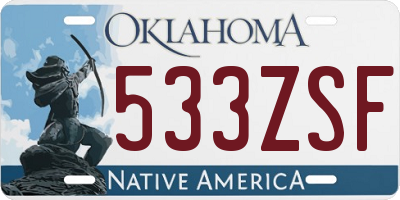 OK license plate 533ZSF