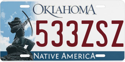 OK license plate 533ZSZ