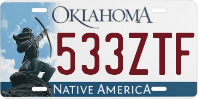 OK license plate 533ZTF