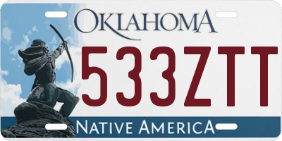 OK license plate 533ZTT