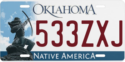 OK license plate 533ZXJ