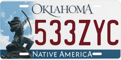OK license plate 533ZYC