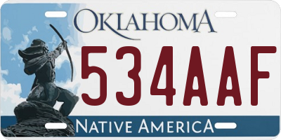 OK license plate 534AAF