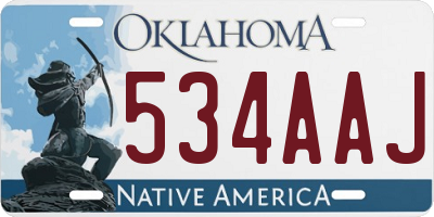 OK license plate 534AAJ