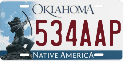 OK license plate 534AAP