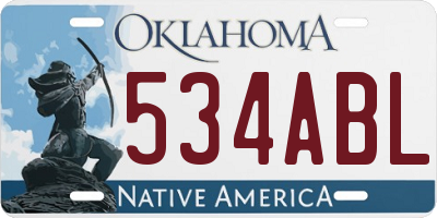 OK license plate 534ABL