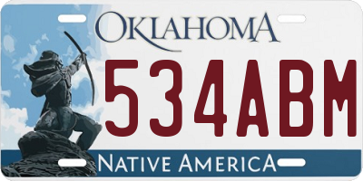OK license plate 534ABM