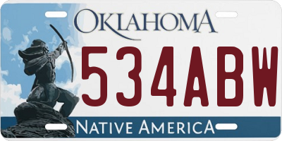 OK license plate 534ABW