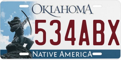 OK license plate 534ABX